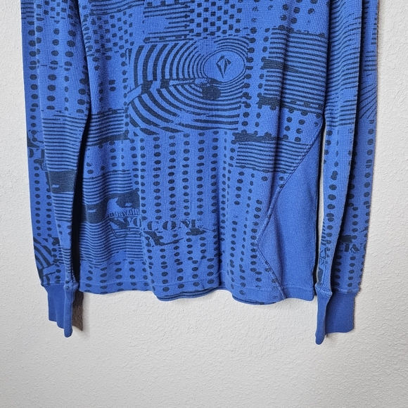 Vtg Volcom Mens L Thermal Long‎ Sleeve Tee Shirt Blue 90s Ski Snowboard Preppy - Picture 4 of 13